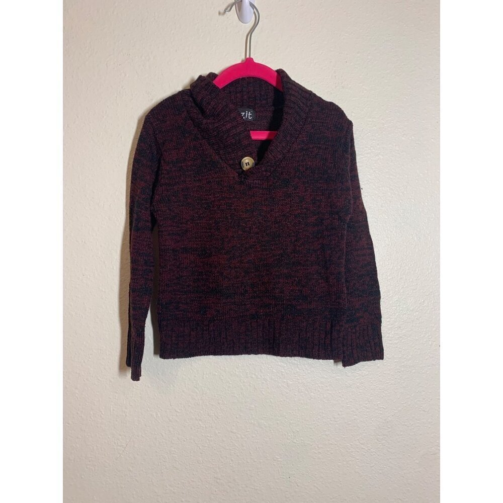 Sezzit Knit Sweater Button Preppy Casual Y2K Retro Black Red Boys Size 4